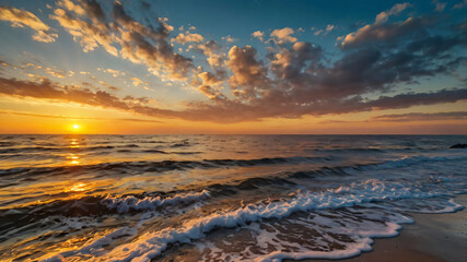 Obraz premium Beautiful sunrise over the sea