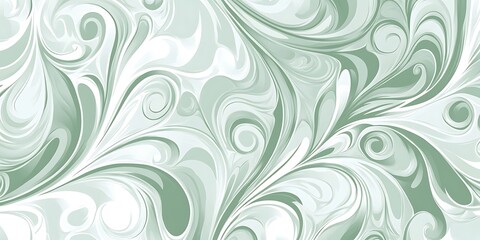 Abstract sage green and white marble swirls pattern.