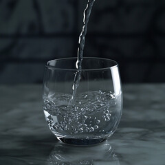 water pouring into glass