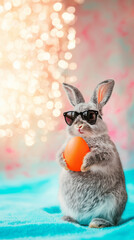 Stylish Bunny with Easter Egg