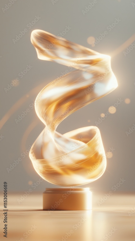 Aufkleber flowing ribbons of light intertwining artistic display digital art minimalist studio abstract concep