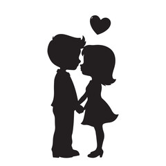 Cute couple vector silhouette