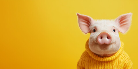 Cute Pig in a Cozy Sweater