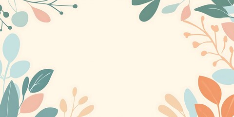 Pastel floral frame with copy space.