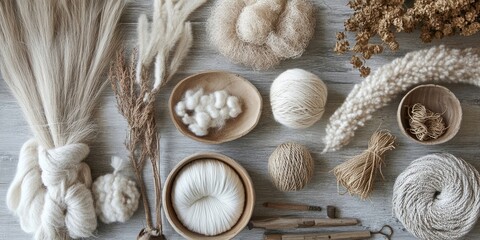 Natural fiber tools crafted from nature showcase the beauty and versatility of fiber. This collection highlights the unique characteristics of fiber, emphasizing its natural origins and utility.