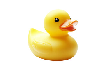 Vibrant Rubber Duck in Yellow isolated on transparent Background
