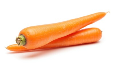 Two fresh orange carrots stacked