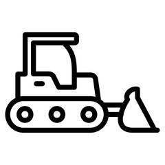 Bulldozer line icon
