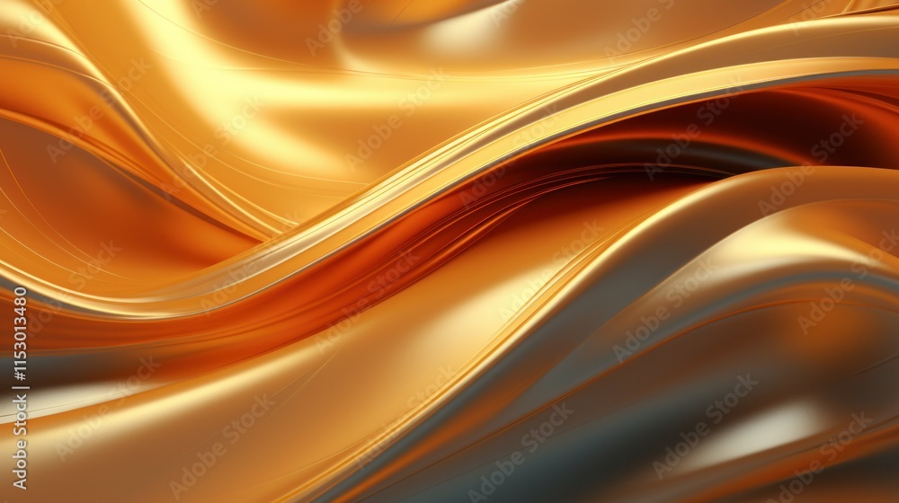 Poster gold and silver satin fabric texture with soft waves, reflecting light and creating a luxurious and 