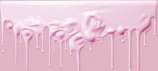 Soft Pink Paint Dripping on a Light Pink Surface, Creating a Glossy and Smooth Texture Ideal for Backgrounds and Design Projects
