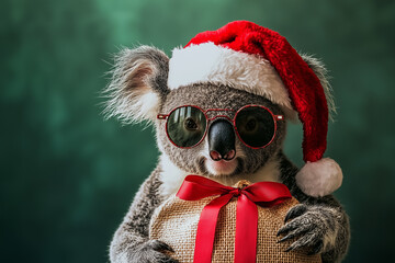 Festive Koala with Gift