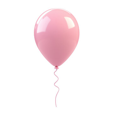 Fototapeta 3d rendering icon pink balloon illustration PNG. cartoon minimal style on transparent isolated background.
