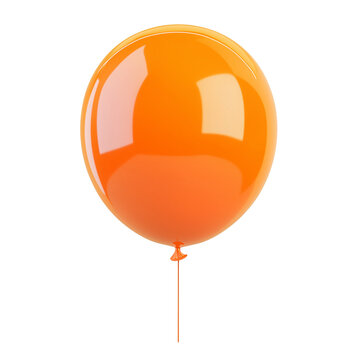 3d rendering icon orange balloon illustration PNG. cartoon minimal style on transparent isolated background.