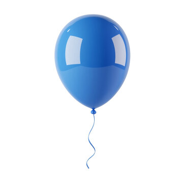 Fototapeta 3d rendering icon blue balloon illustration PNG. cartoon minimal style on transparent isolated background.