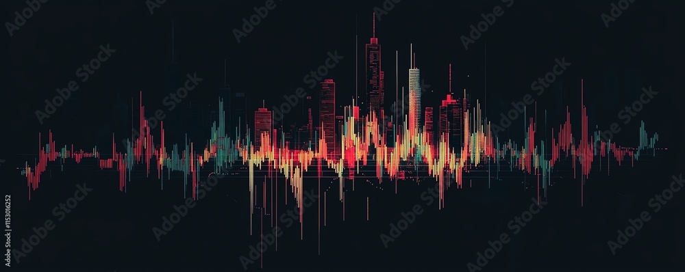 Aufkleber bullish candlestick chart in stock market, trend analysis and trading forecast, exchange data visual