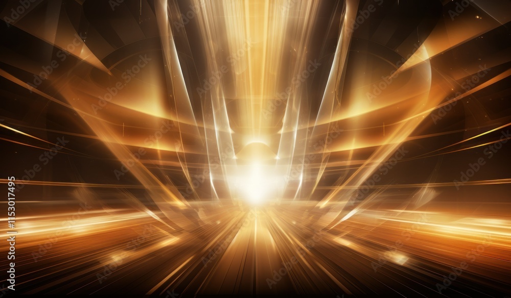 Aufkleber abstract golden light burst with dynamic rays of light creating a sense of speed and energy, perfect