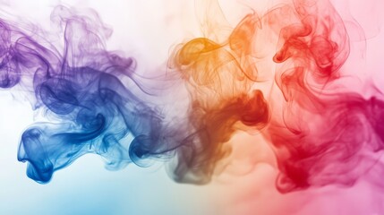 Fototapeta premium Abstract colorful smoke on white background.