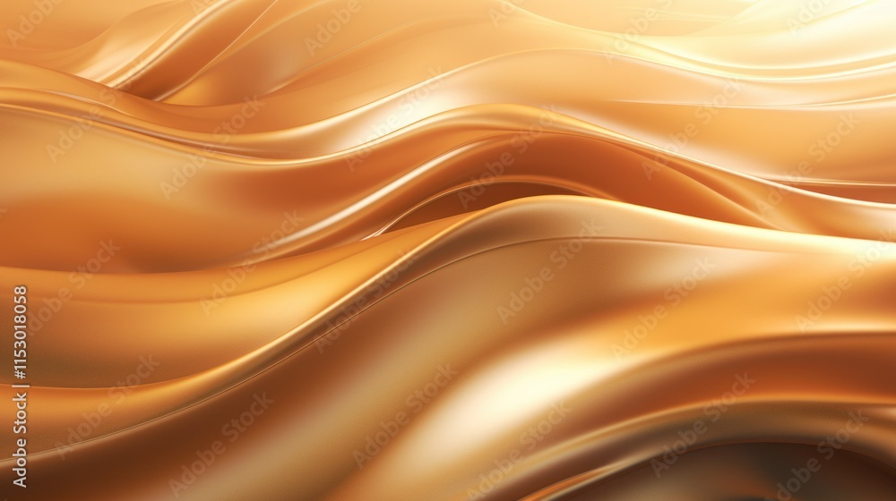 Leinwandbilder smooth golden waves flowing in a shimmering and reflective surface creating an elegant and luxurious