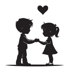 Cute couple vector silhouette