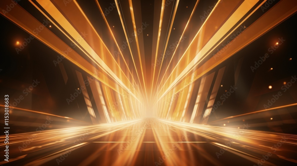 Aufkleber dynamic golden light rays burst abstract background for creative designs and visual projects with ra