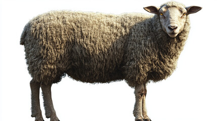 Fototapeta premium Grey Sheep and Its Wool: A Detailed Look at Fluffy Domestic Livestock