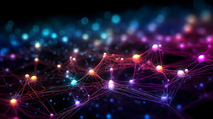 Obraz premium Digital color network data flow abstract graphic background