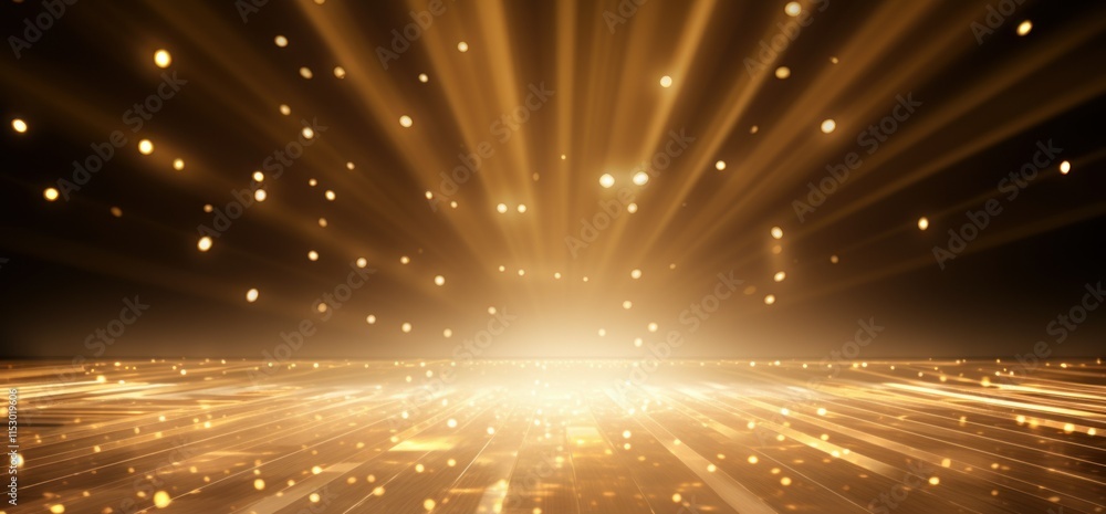 Leinwandbilder glowing rays of light burst from a central point with sparkling particles and a softly lit backgroun