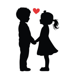 Cute couple vector silhouette