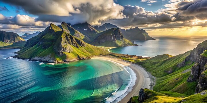 Breathtaking Lofoten Islands Panorama: Ryten Hike to Kvalvika Beach, Norway