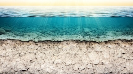 Underwater Seascape and Dried Earth Cross Section