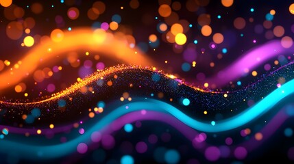 Fototapeta premium neon wave abstract background: blue, purple - neon colors