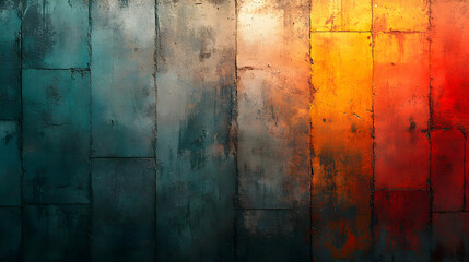 Abstract Background,  Fiery Hues Transitioning Across Textured Panels