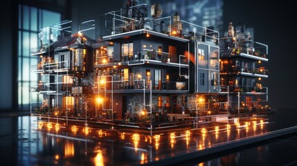 Fototapeta premium Smart City Architectural Model: Futuristic Urban Design