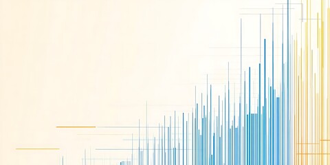 Fototapeta premium Abstract background with upward trending lines in blue and orange hues.