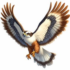 Obraz premium Majestic Hawk Illustration on White Background