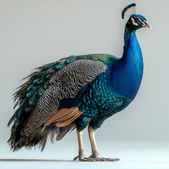 Obraz premium Majestic Peacock Clipart on White Background