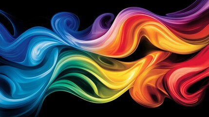 Obraz premium Vibrant Rainbow Swirls Abstract Art Design