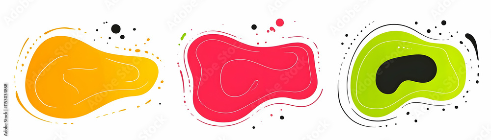 Poster abstract colorful liquid shapes background, vibrant, organic forms create a dynamic and modern desig