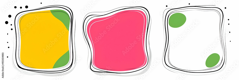 Poster abstract colorful shapes, vibrant background with irregular forms and bold hues for design elements