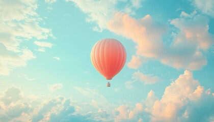 Earth depicted as a floating balloon in a calm, serene sky, symbolizing liberation and lightness, vivid, peaceful surroundings, 4K quality