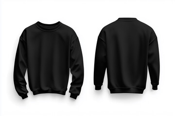 black sweatshirt with a white background.
