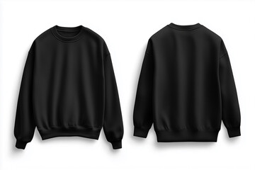 black sweatshirt with a white background.