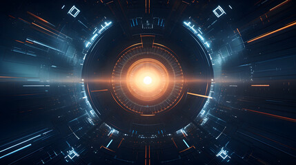 Obraz premium digital futuristic cyberpunk city graphics poster background