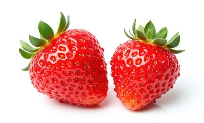 Fresh strawberries on white background