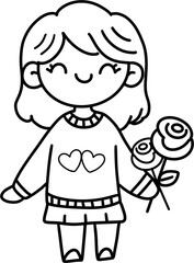 woman holding roses