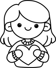 woman holding a full heart