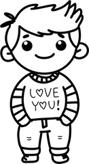 Valentine's Day man line illustration