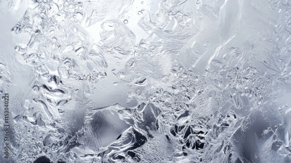 Aufkleber abstract icy texture. frozen window pane with intricate patterns.
