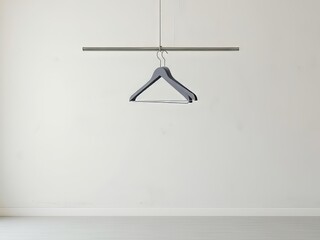 Obraz premium Modern gray hangers against a neutral backdrop, showcasing an empty space landscape.