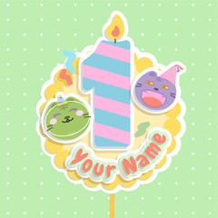 party kit of cat theme e cake topper for decoration cake